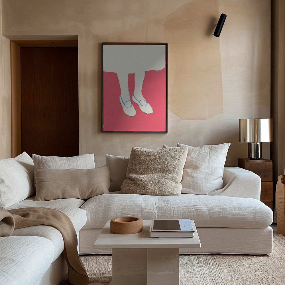 Illustration de jambes aux chaussures roses