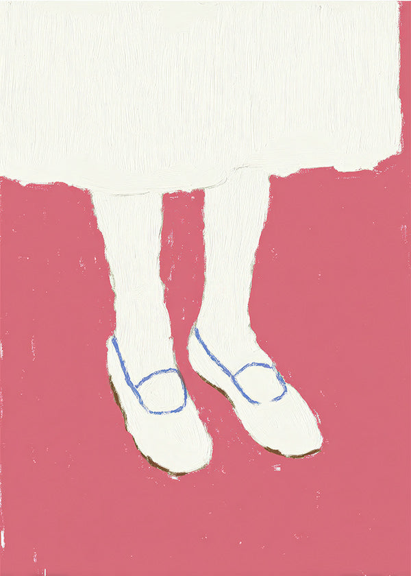 Illustration de jambes aux chaussures roses