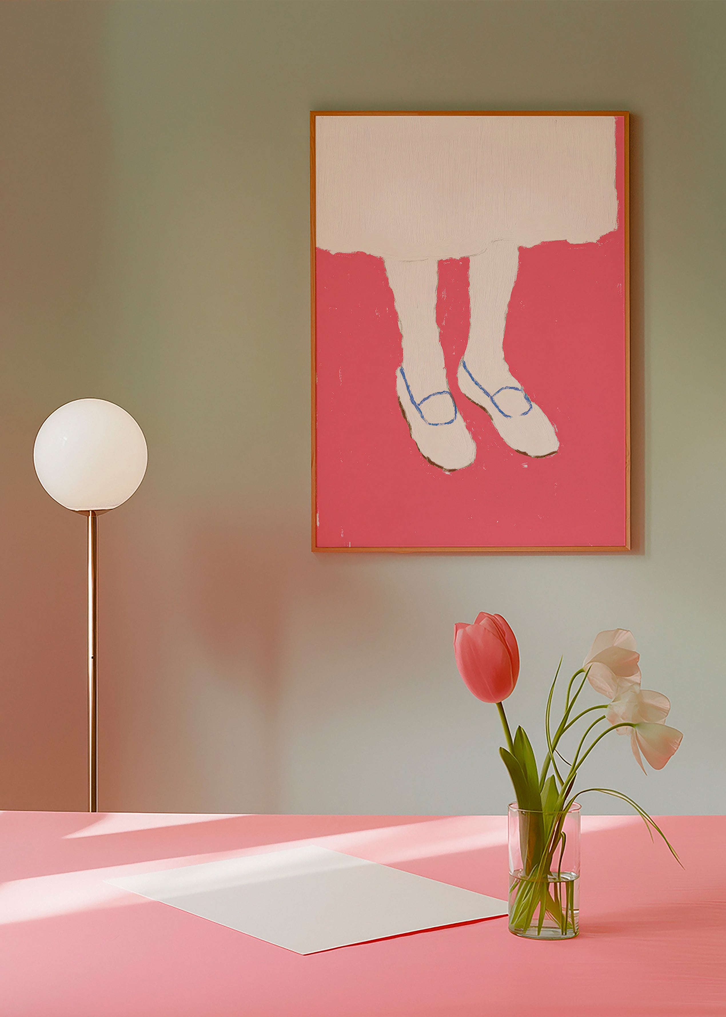 Illustration de jambes aux chaussures roses