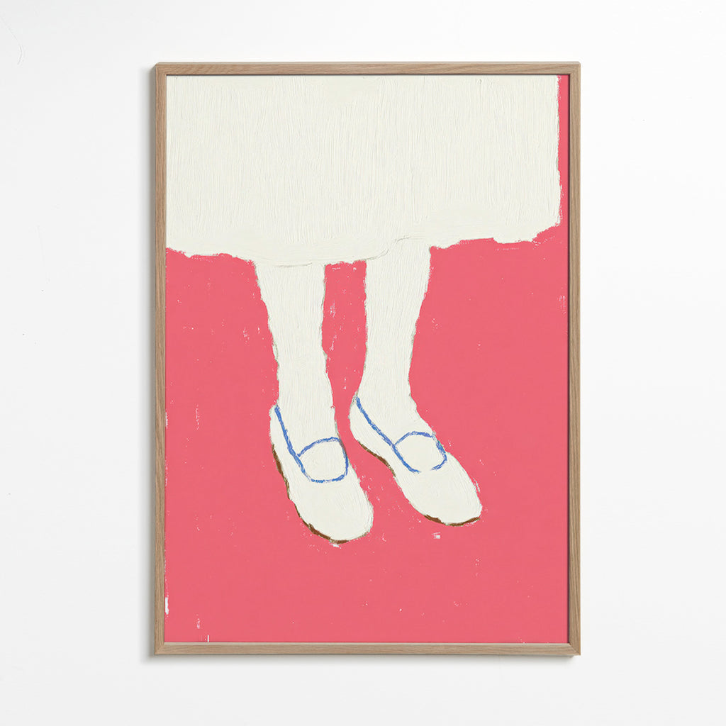 Illustration de jambes aux chaussures roses