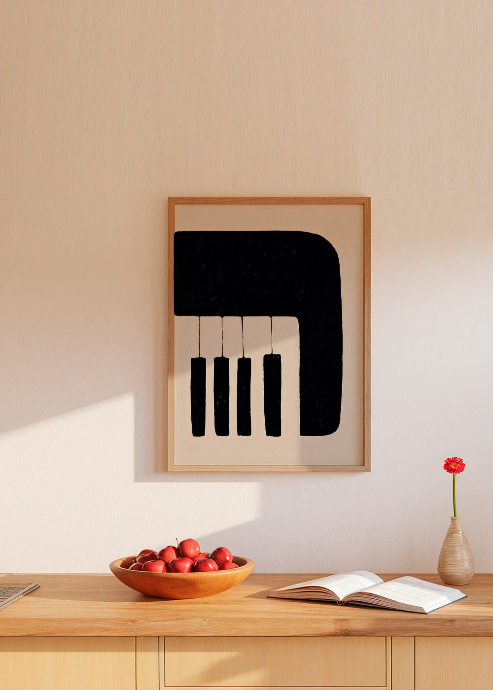 Tableau minimaliste de touches de piano