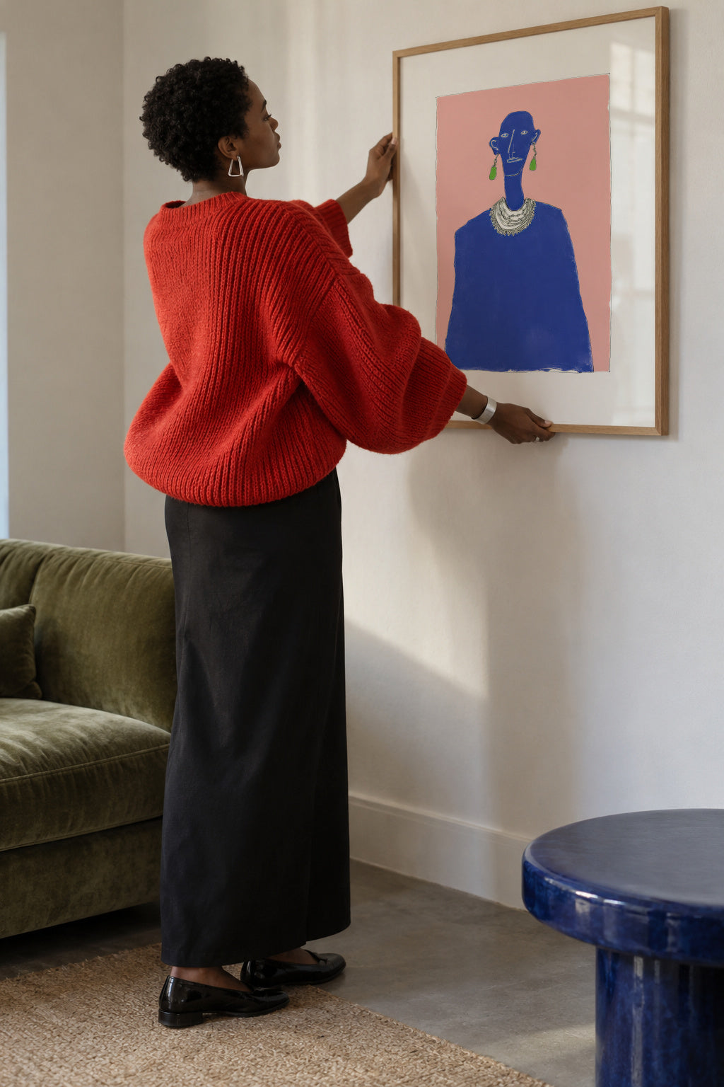 Sapphire Portrait - Framed poster in an interior