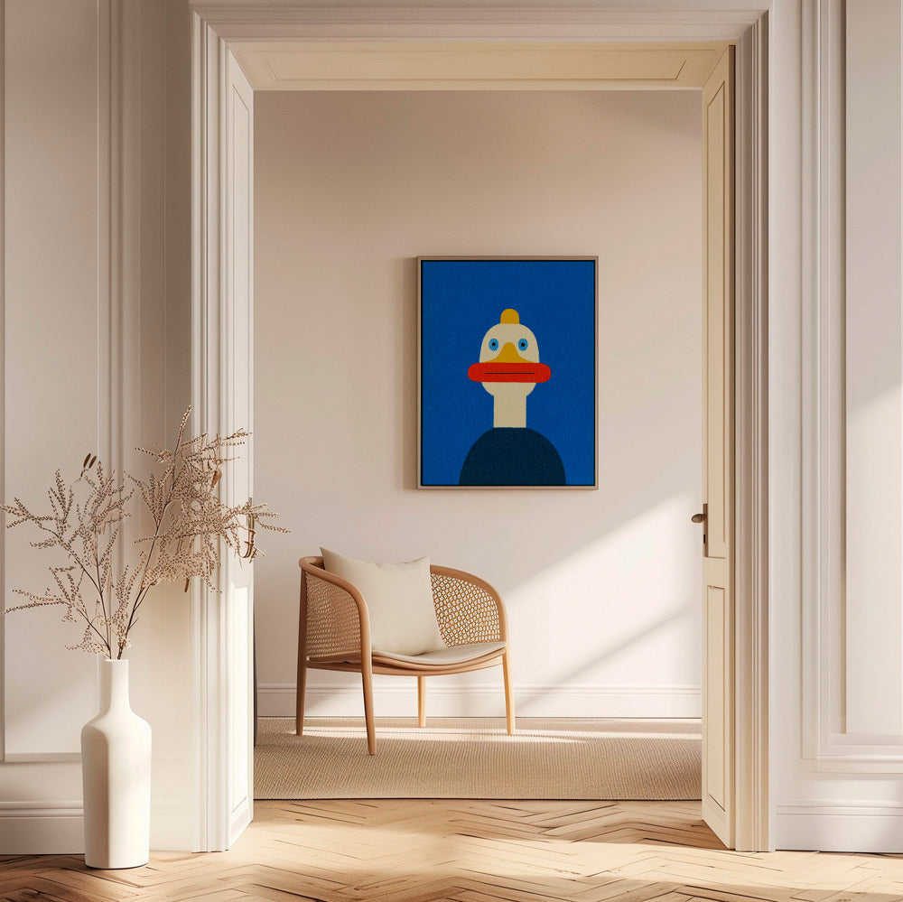 Œuvre canard bleu illustrée