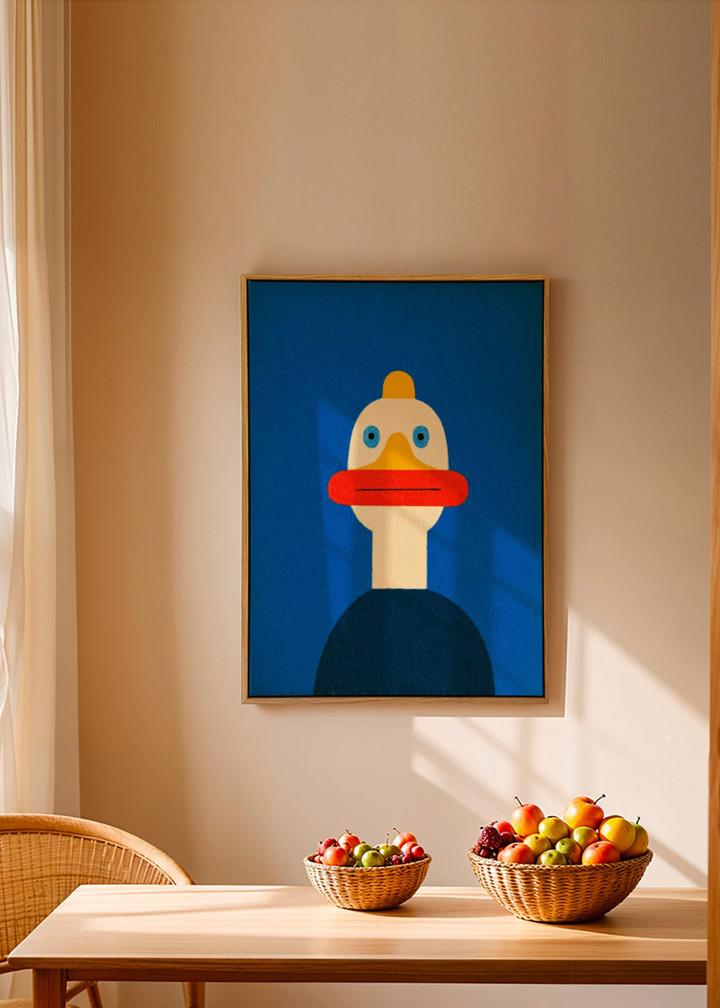 Œuvre canard bleu illustrée