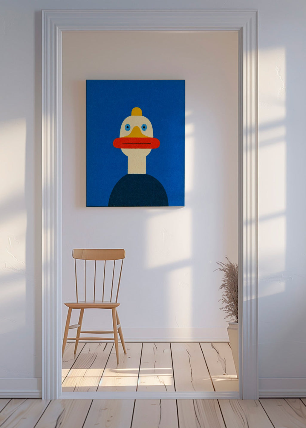 Œuvre canard bleu illustrée