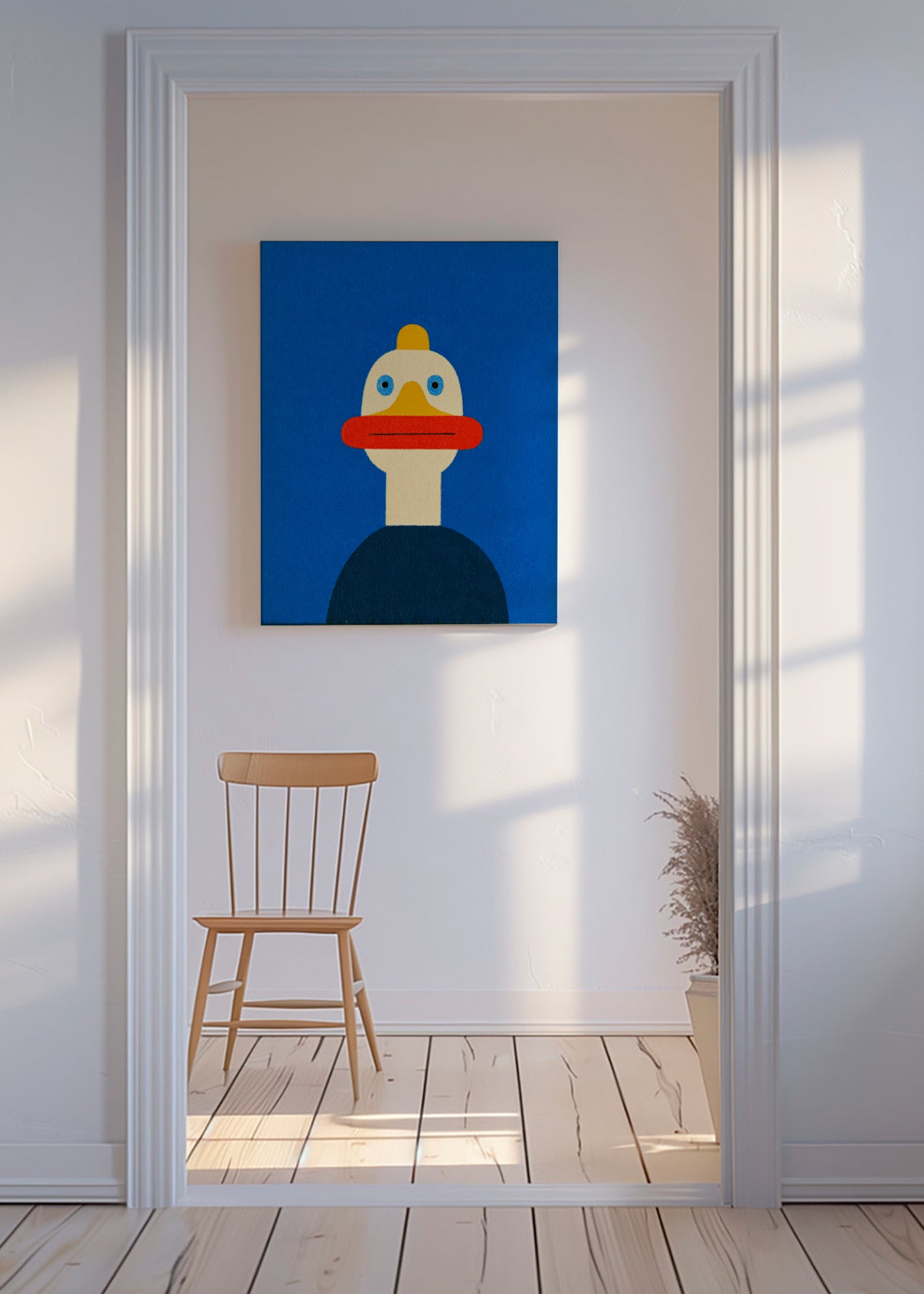 Œuvre canard bleu illustrée