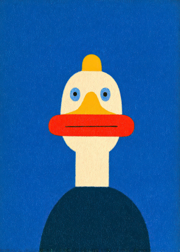 Œuvre canard bleu illustrée
