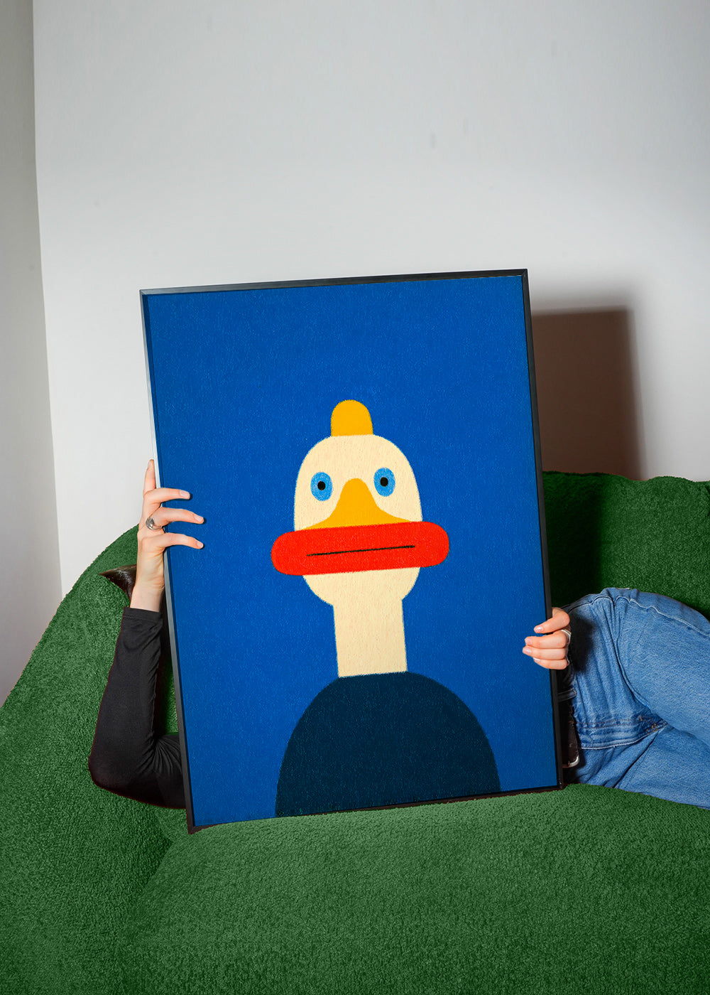 Œuvre canard bleu illustrée