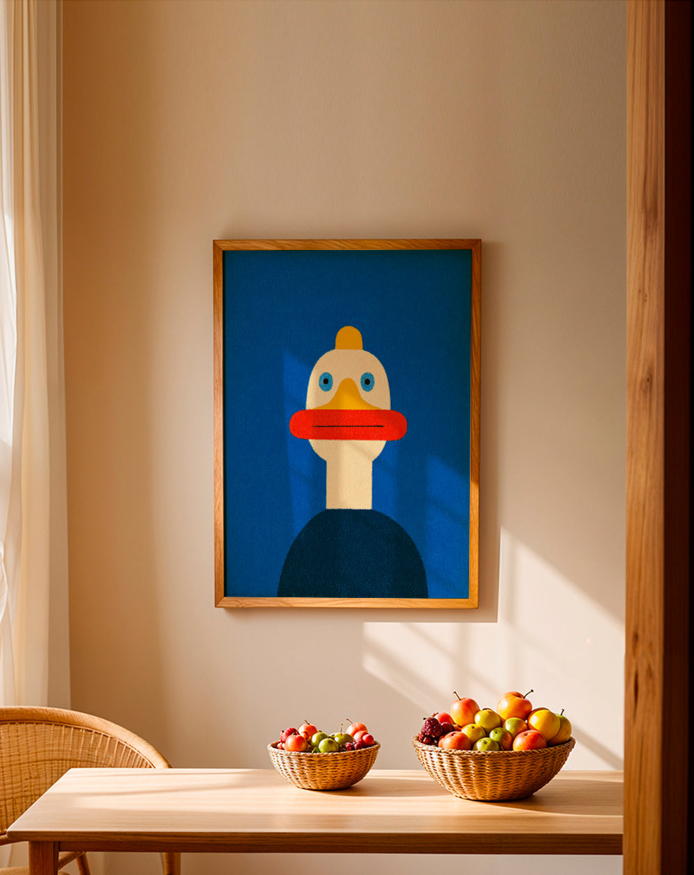 Œuvre canard bleu illustrée