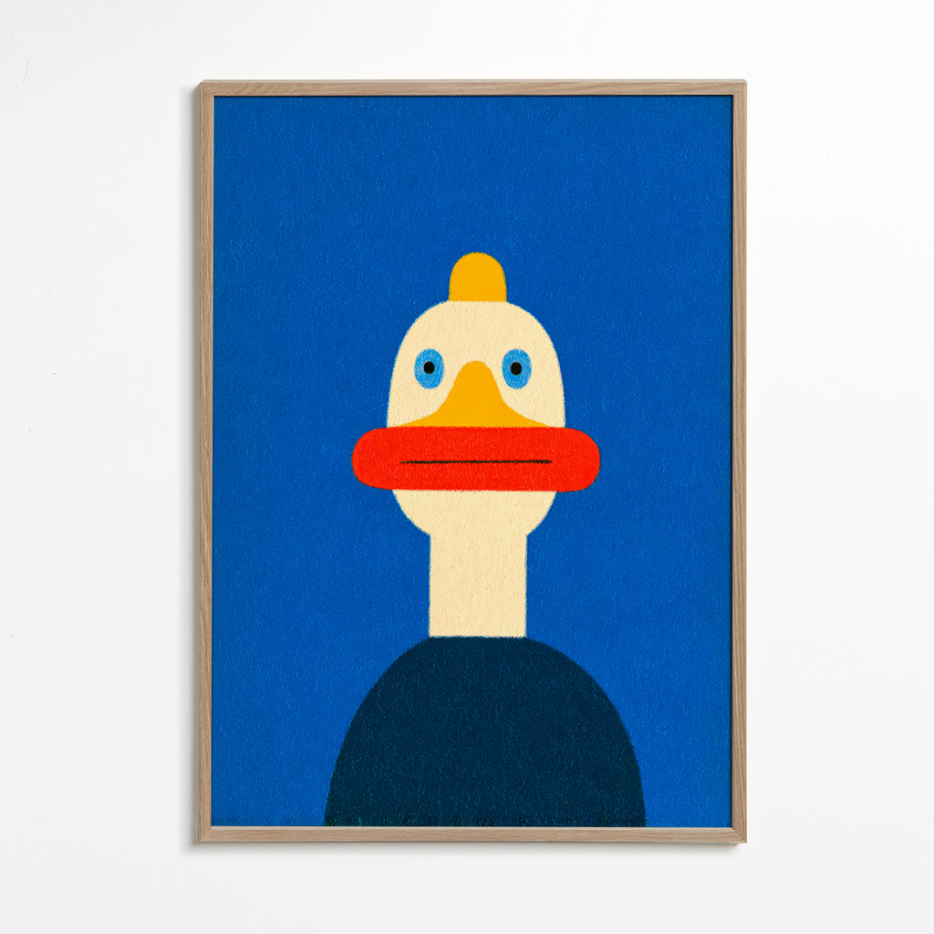 Œuvre canard bleu illustrée