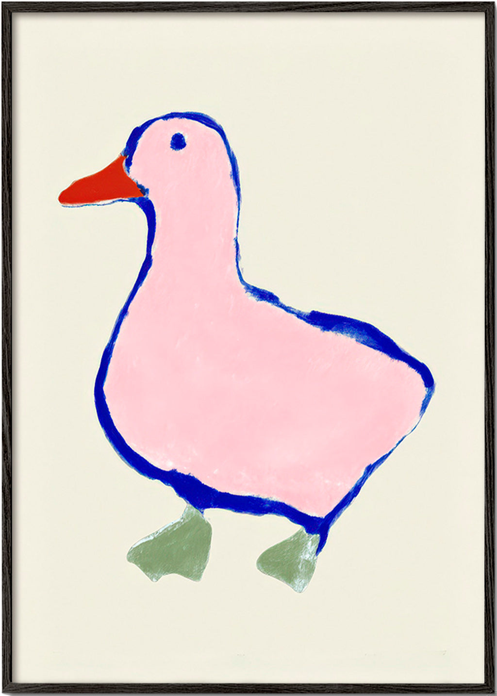 Illustration enfant: caneton rose espiègle