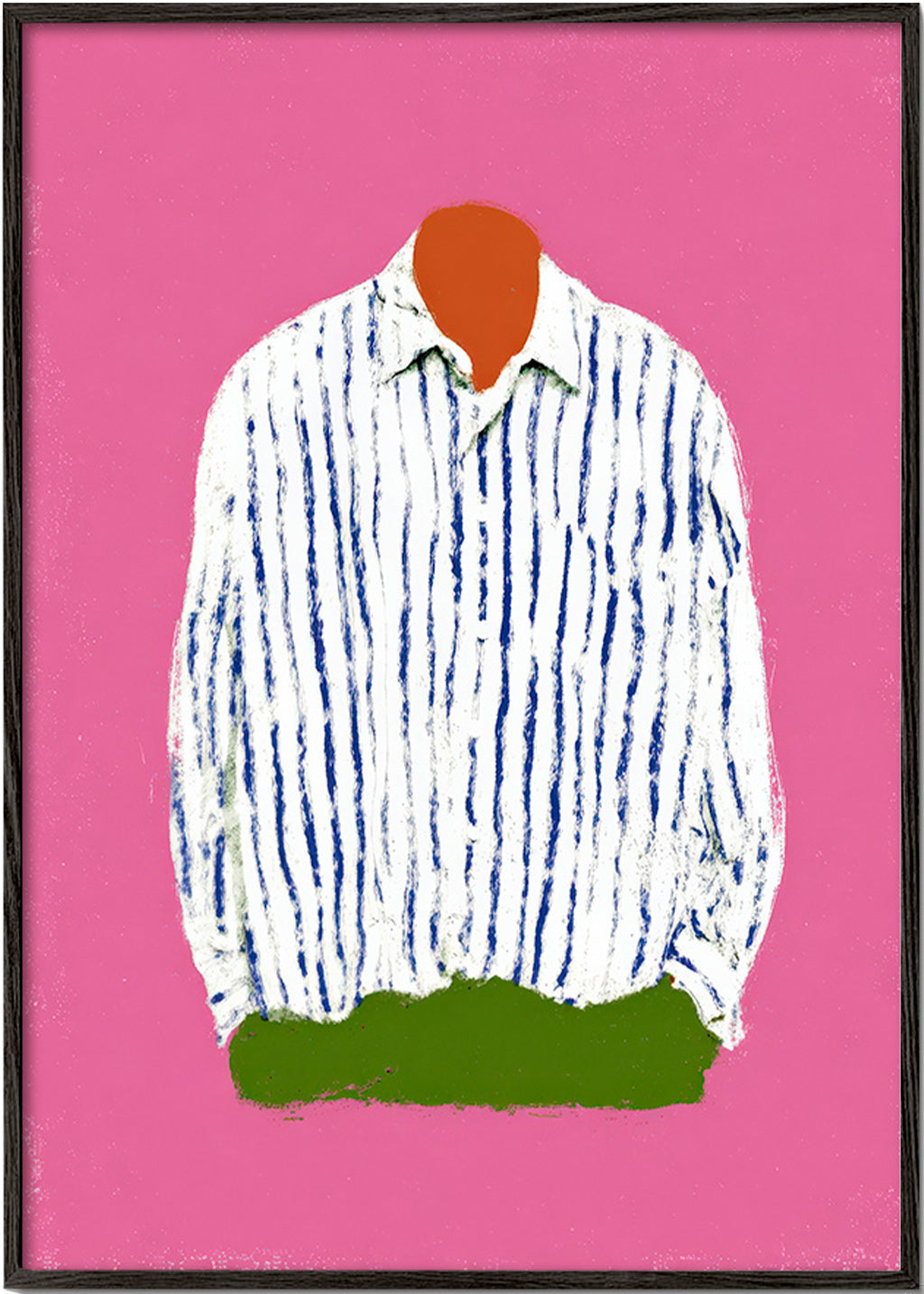 Illustration de chemise à rayures sur fond rose