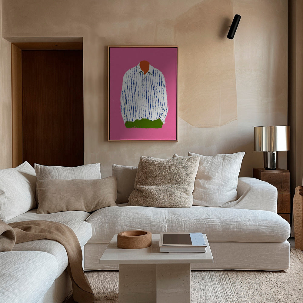 Illustration de chemise à rayures sur fond rose