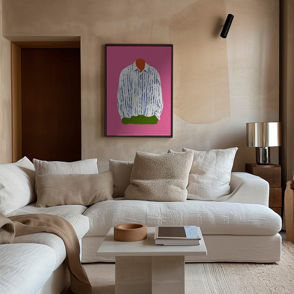 Illustration de chemise à rayures sur fond rose