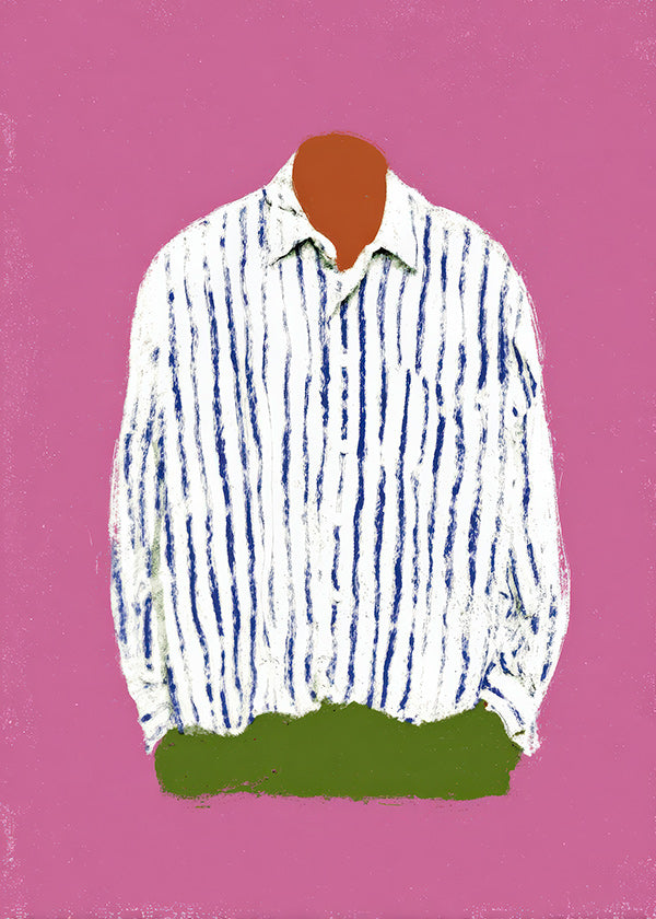 Illustration de chemise à rayures sur fond rose