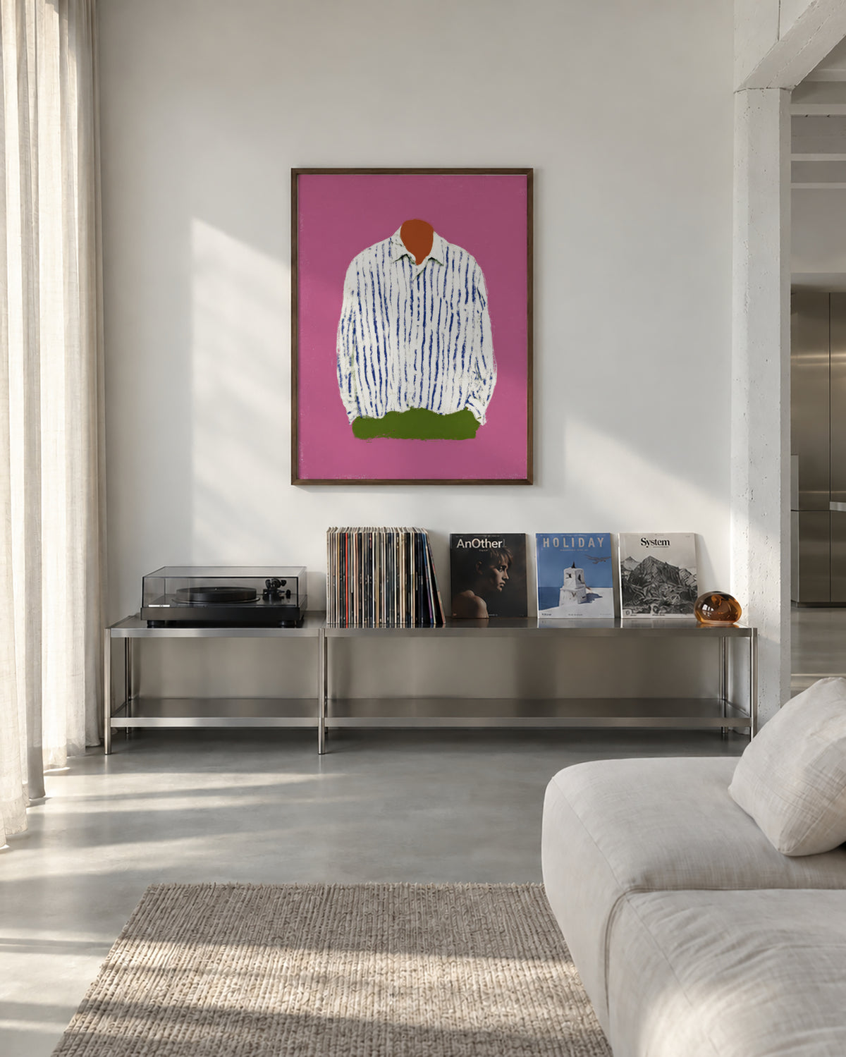 Striped Shirt - Framed poster in an interior