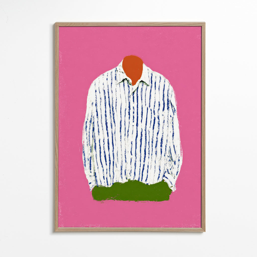 Illustration de chemise à rayures sur fond rose