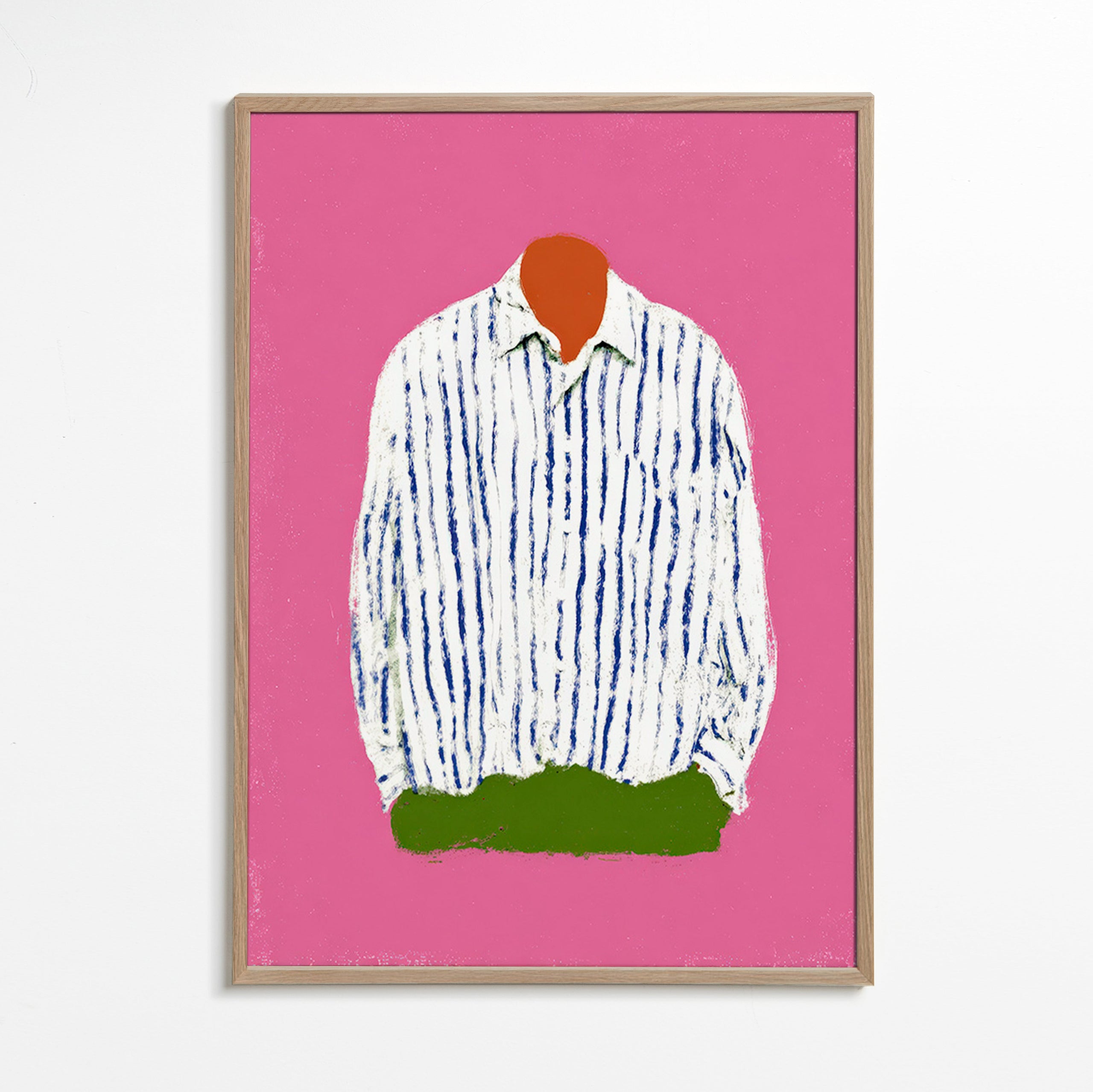 Illustration de chemise à rayures sur fond rose
