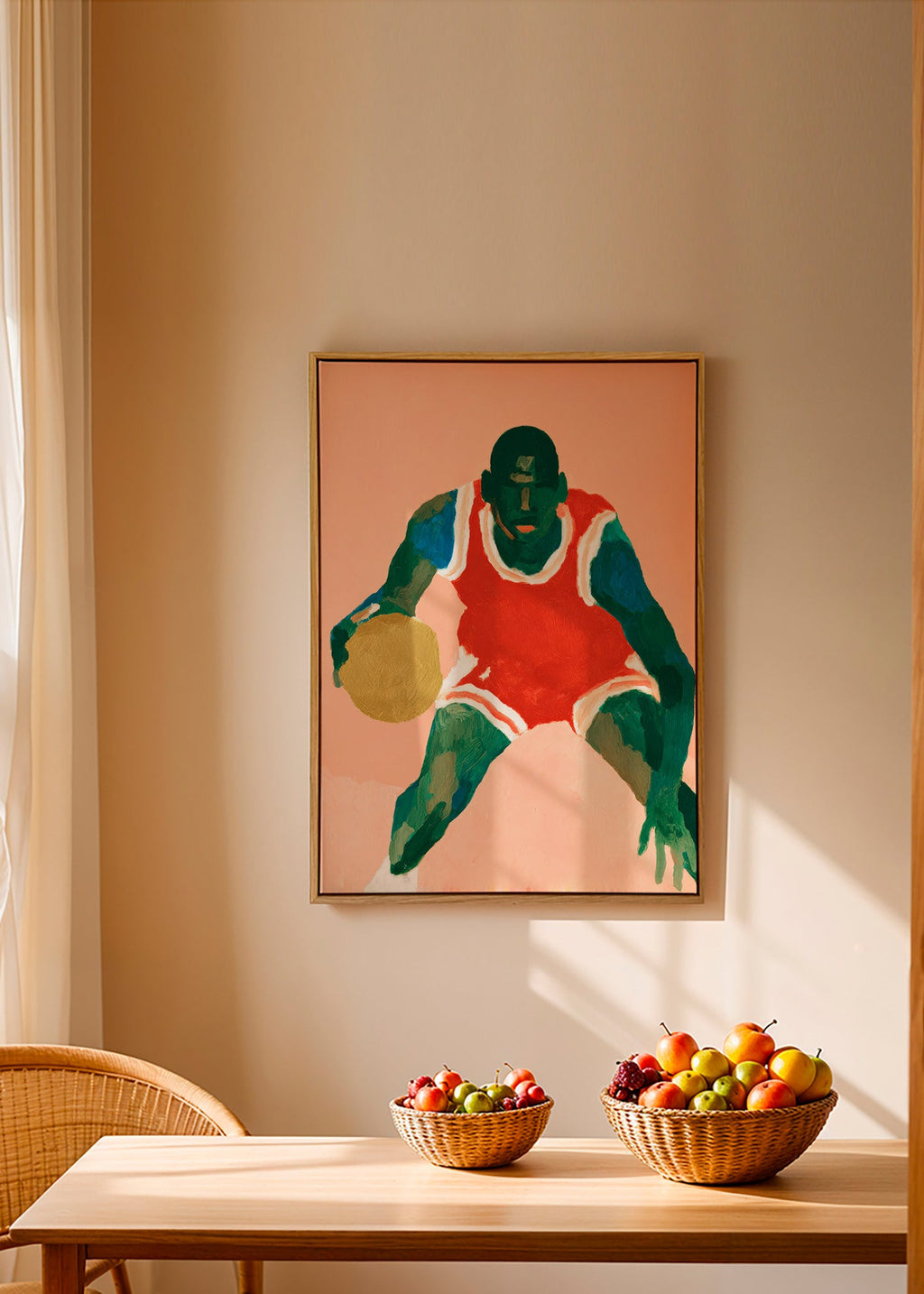 Art sportif: joueur de basket en action