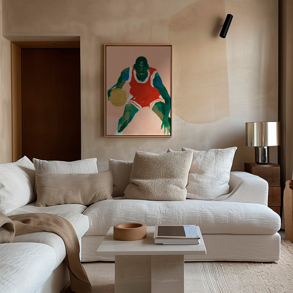 Art sportif: joueur de basket en action