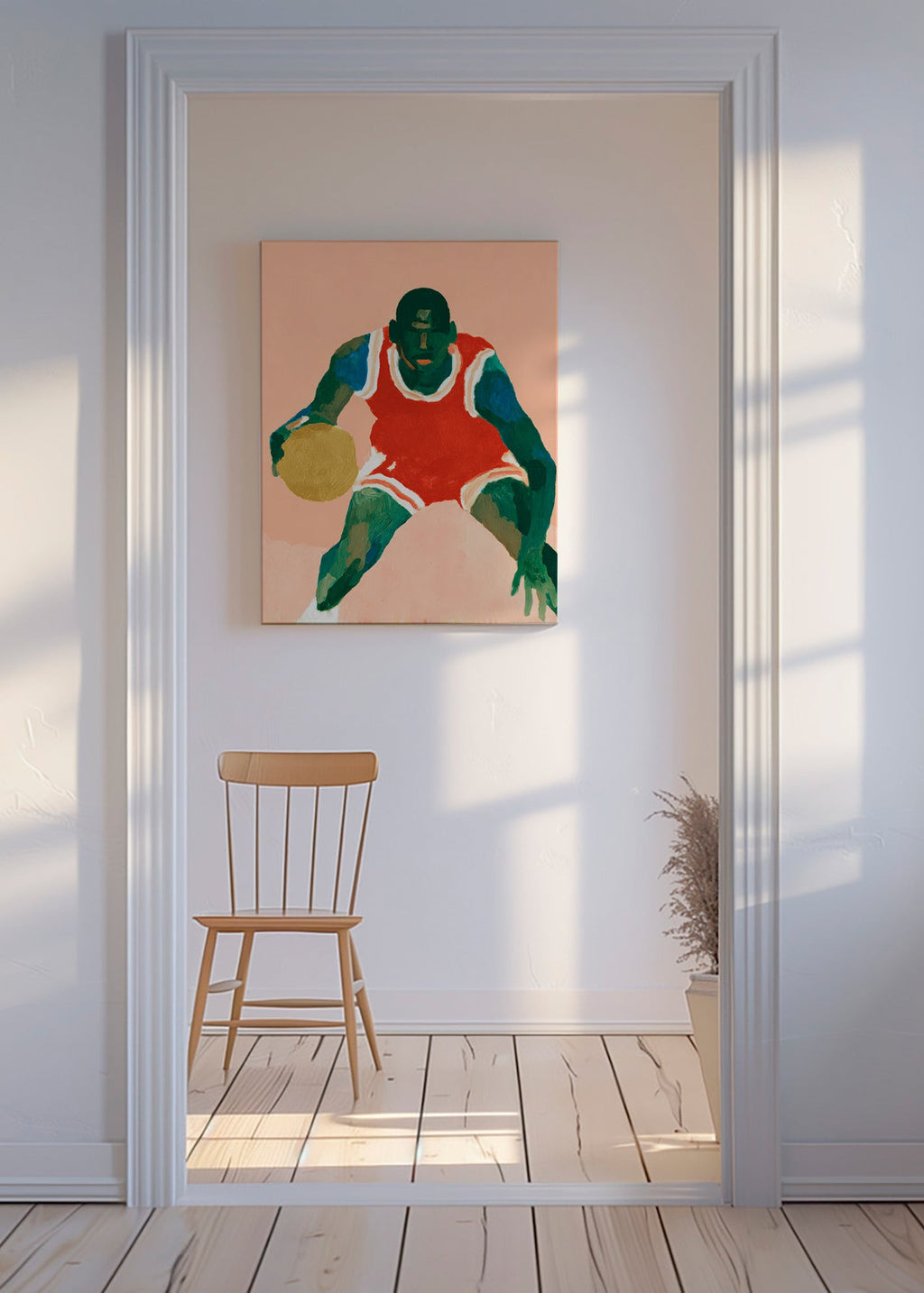 Art sportif: joueur de basket en action