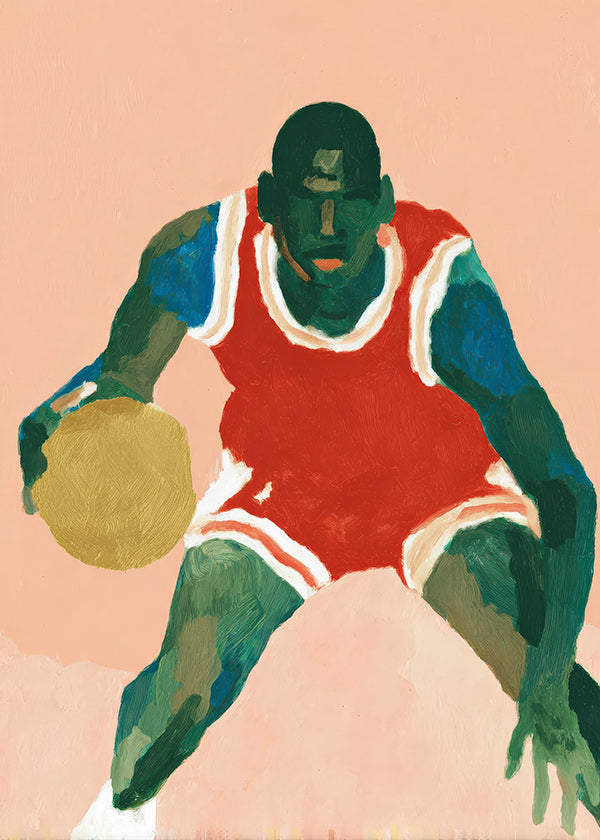 Art sportif: joueur de basket en action