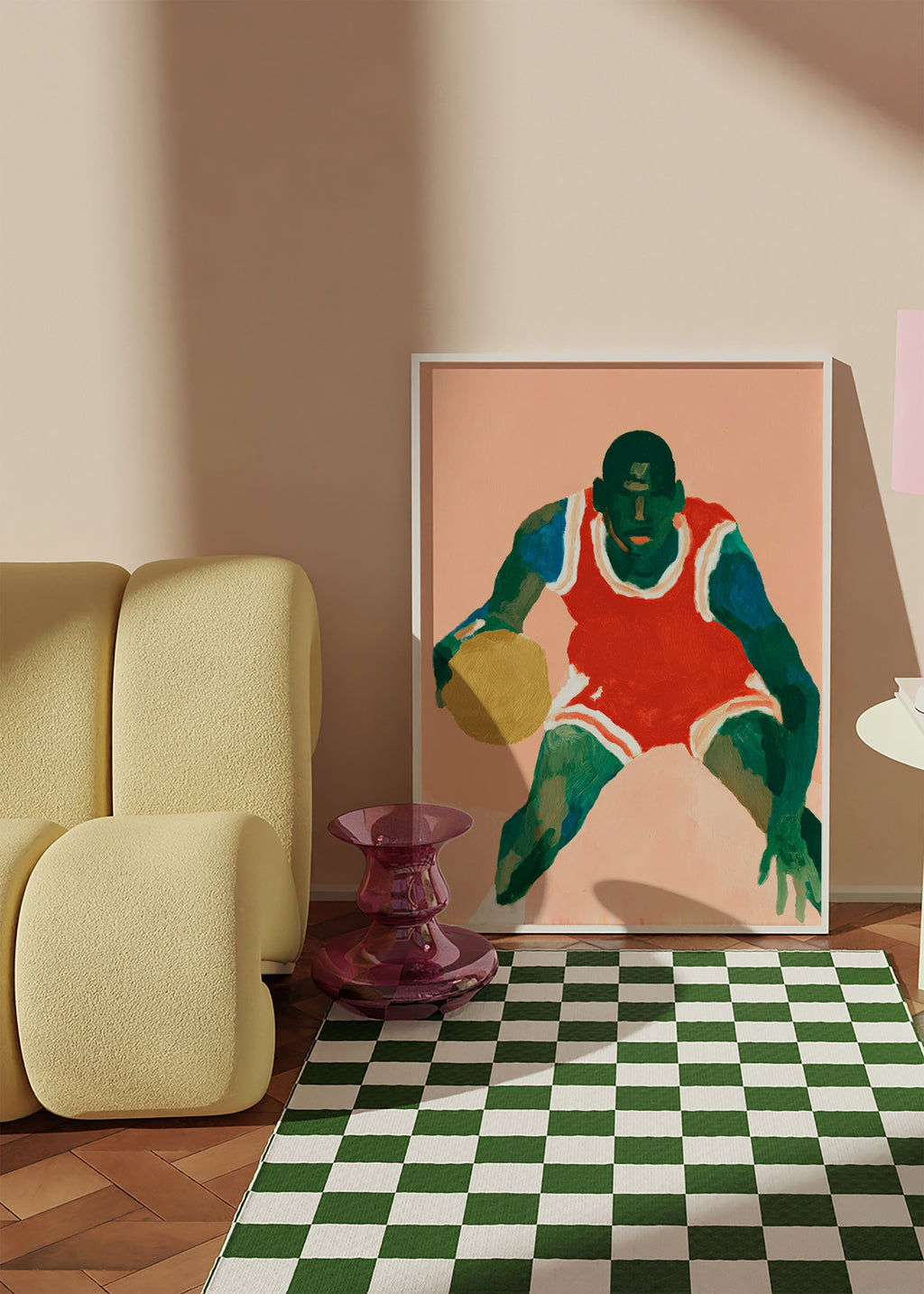 Art sportif: joueur de basket en action