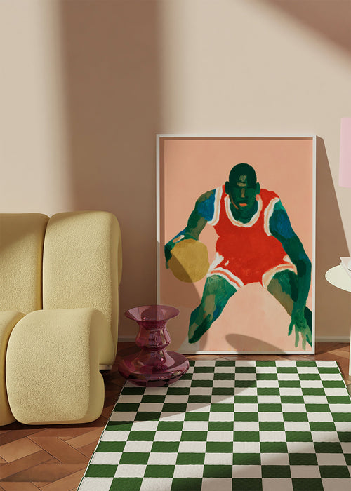 Art sportif: joueur de basket en action