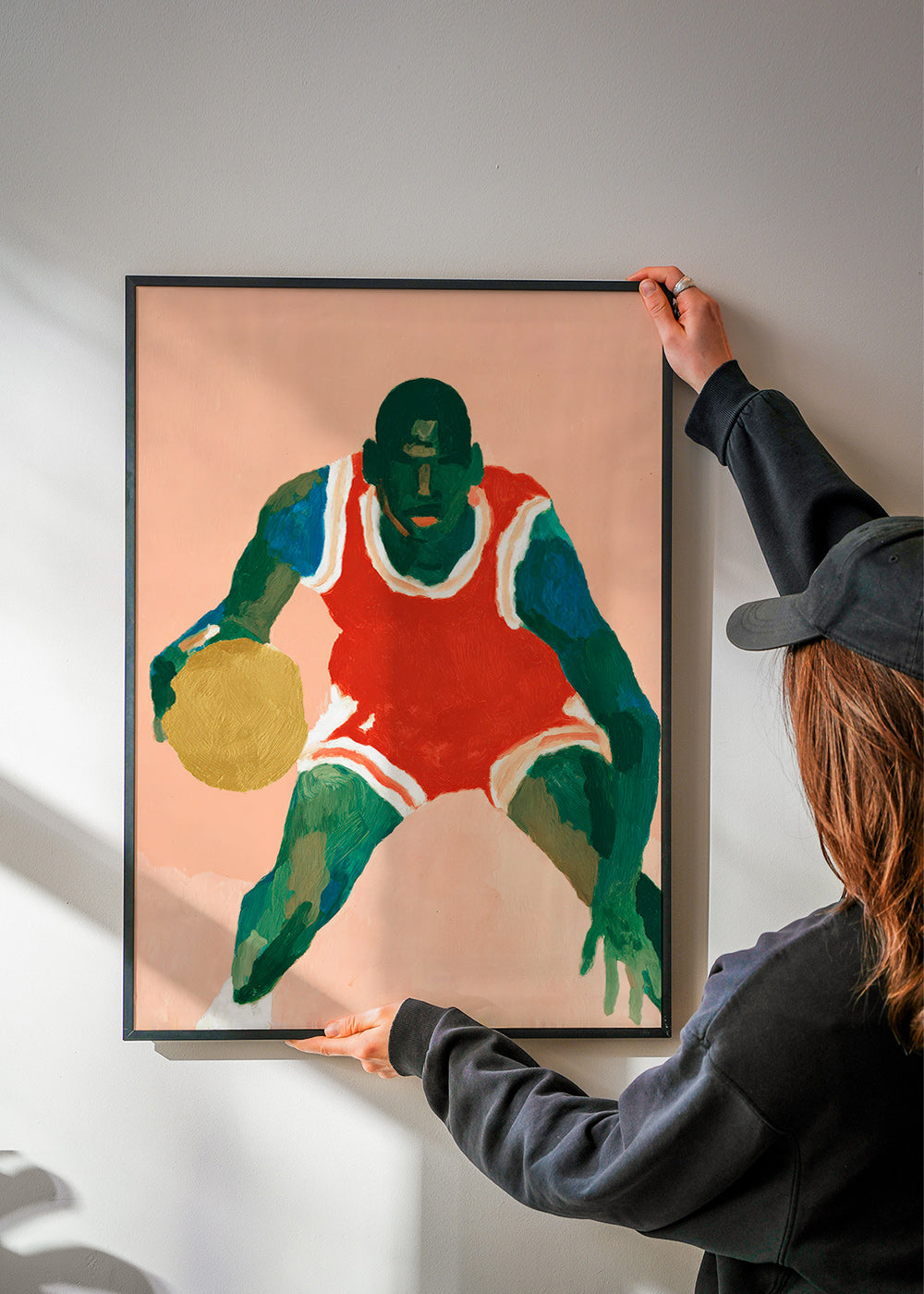 Art sportif: joueur de basket en action