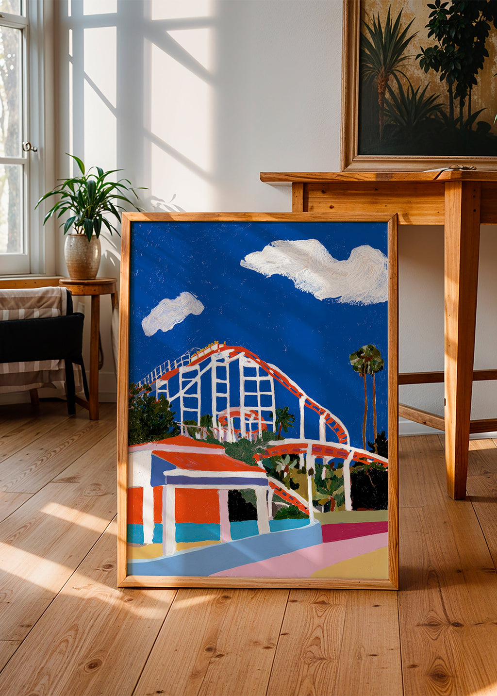 Illustration de parc d'attractions colorée