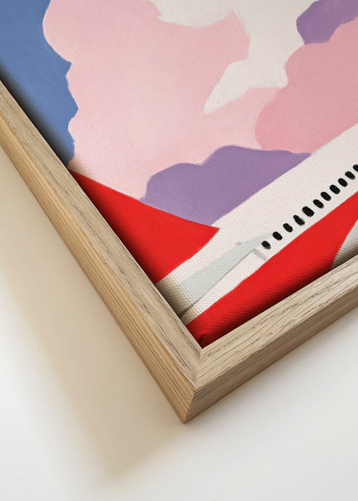 Illustration d'avion sur nuages roses