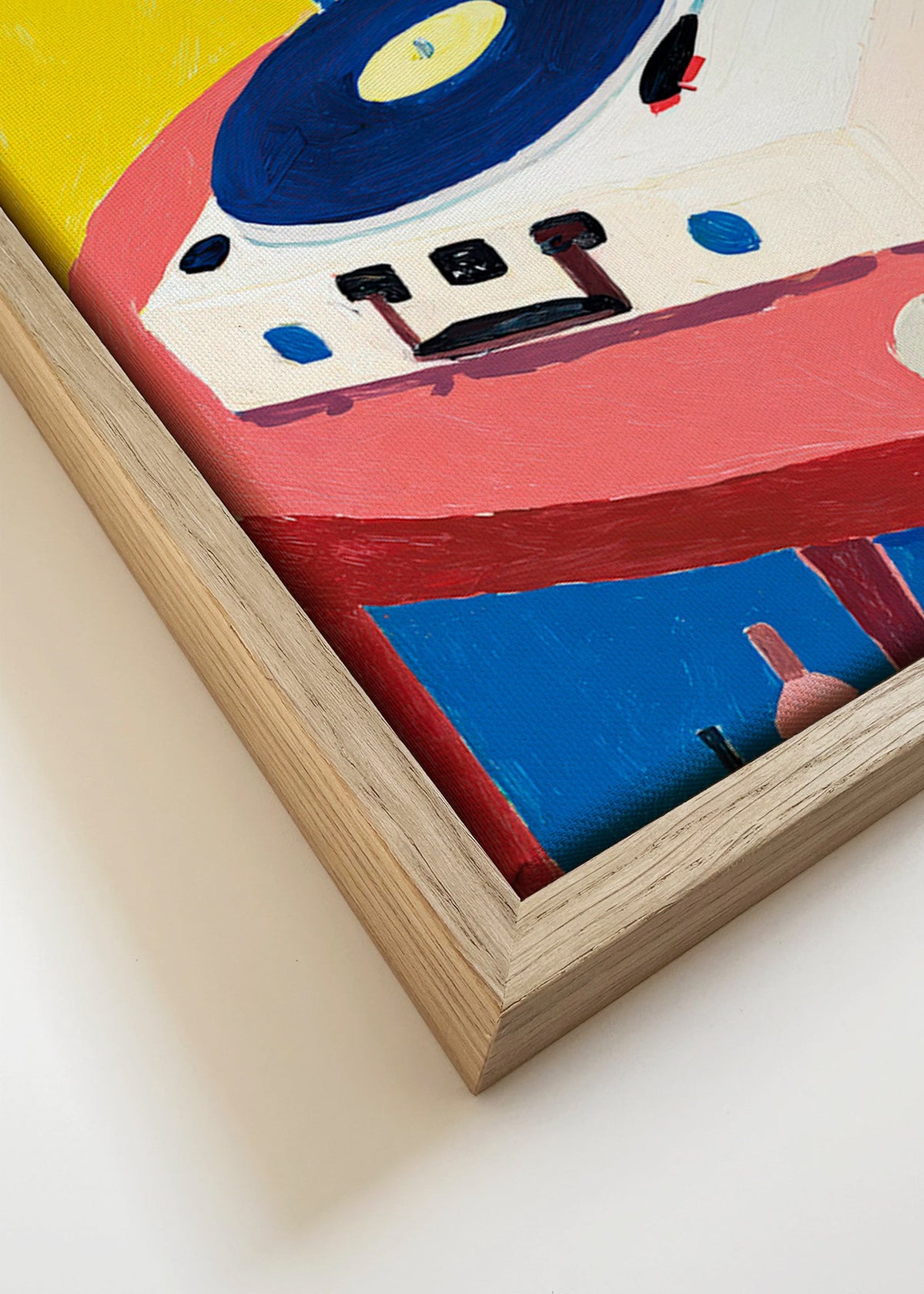 Illustration : tourne-disque rétro sur table