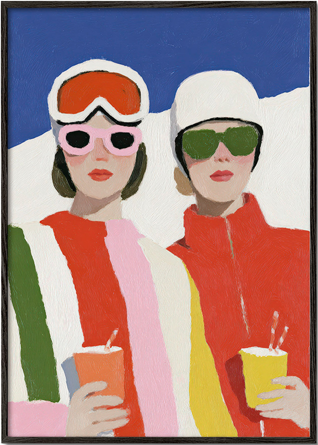 Illustration après-ski à deux personnages