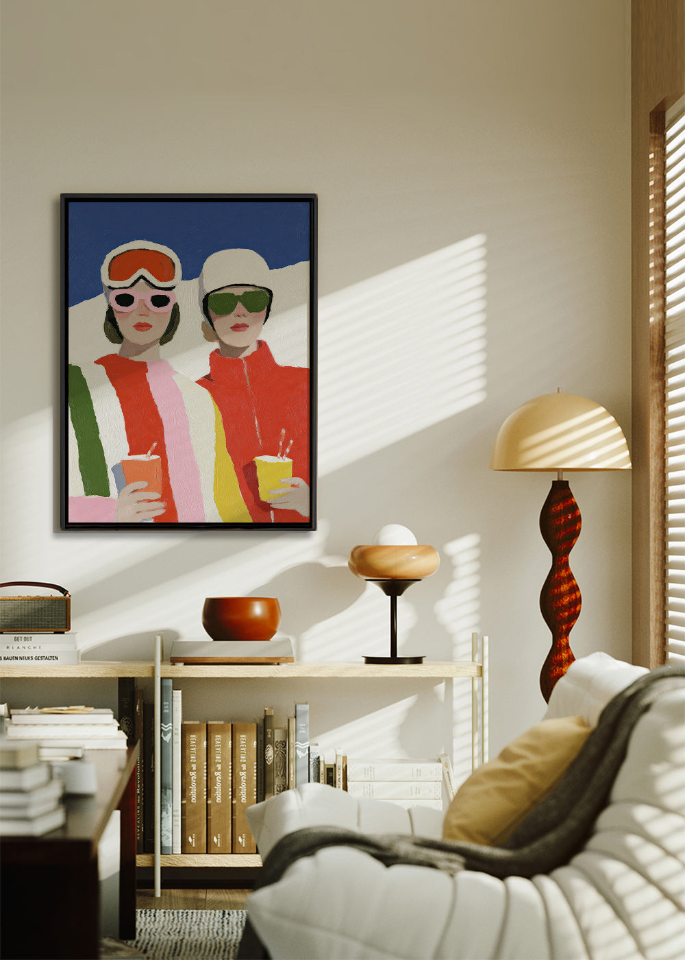 Illustration après-ski à deux personnages