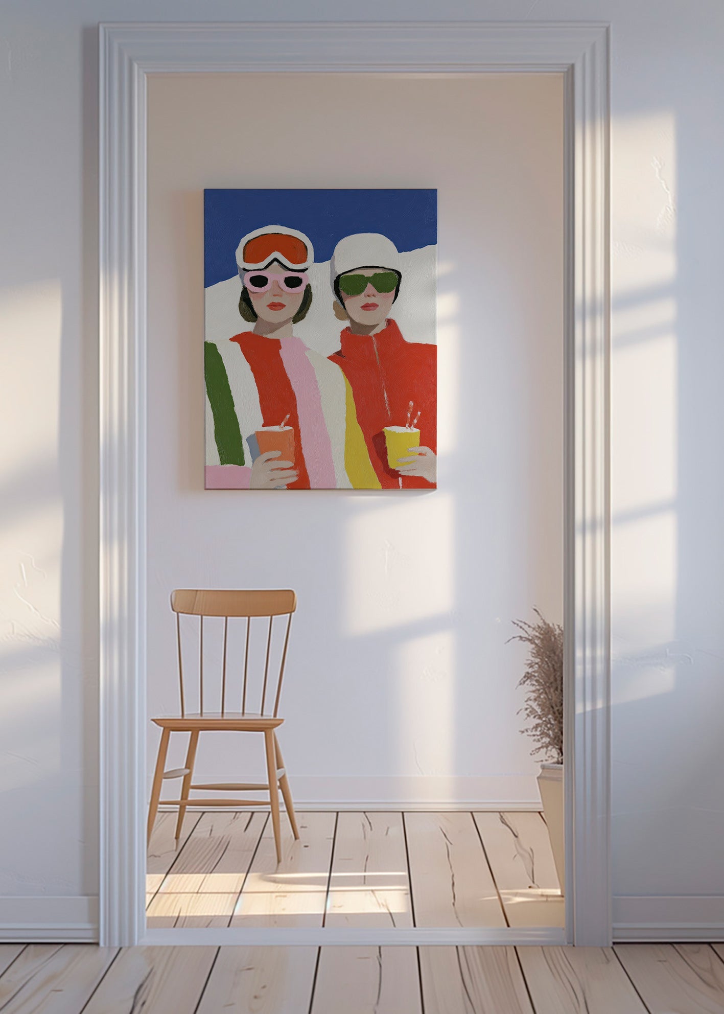 Illustration après-ski à deux personnages