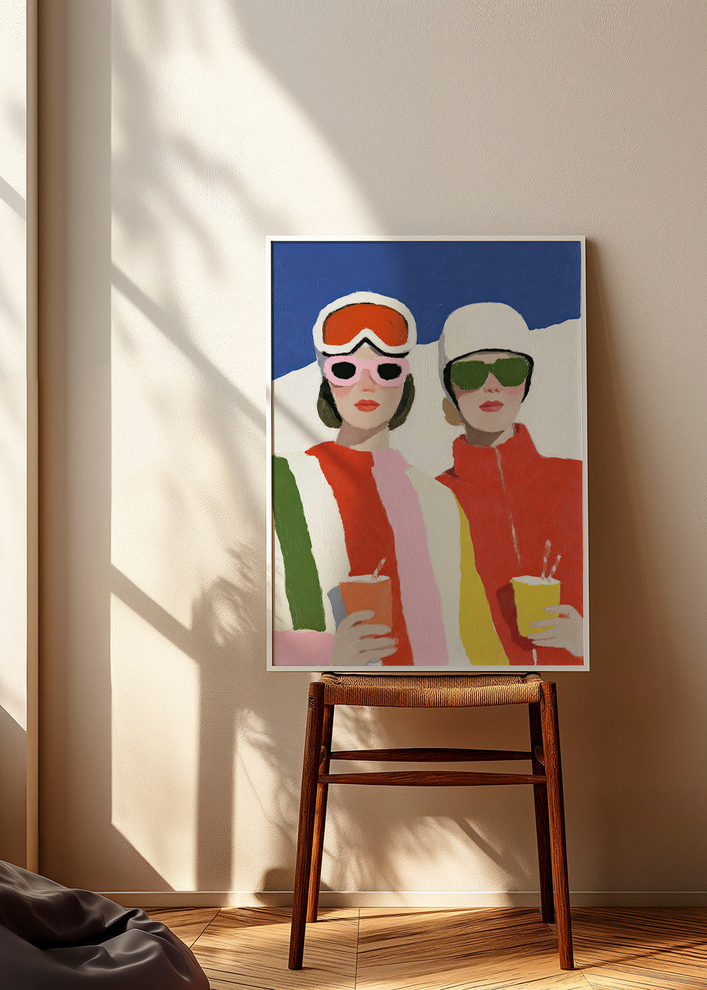 Illustration après-ski à deux personnages