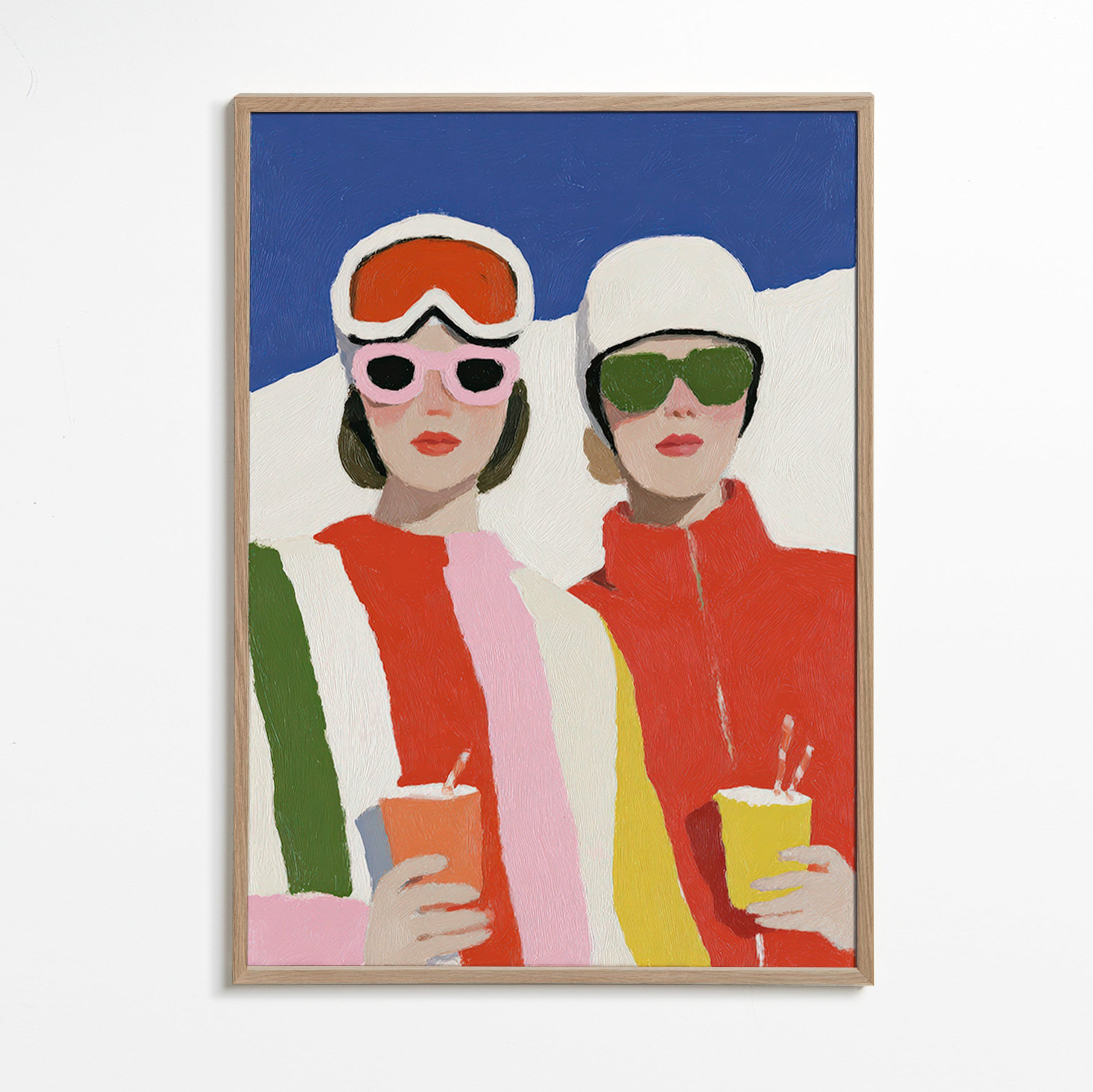 Illustration après-ski à deux personnages