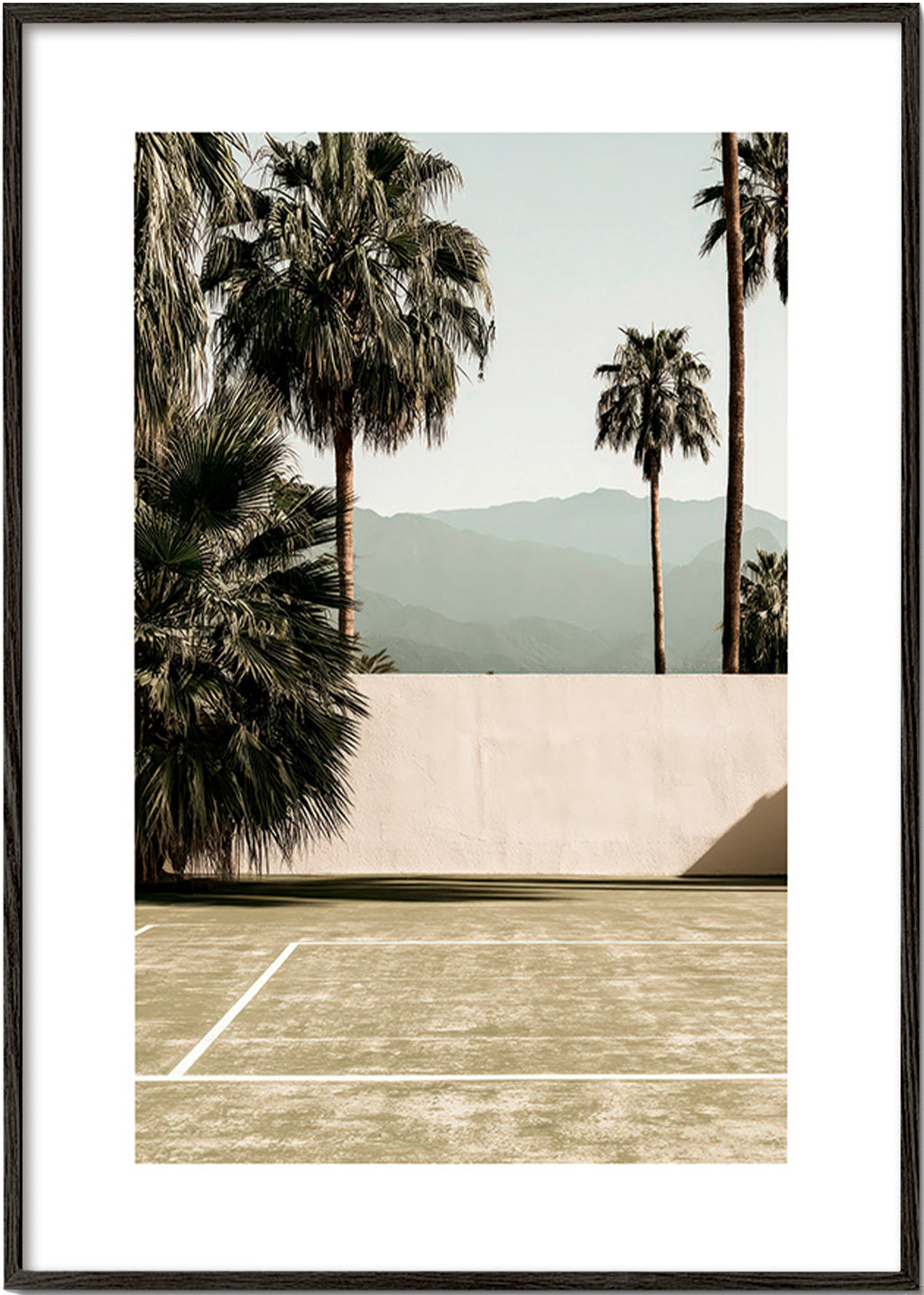 Art de paysage palmiers et mur minimal