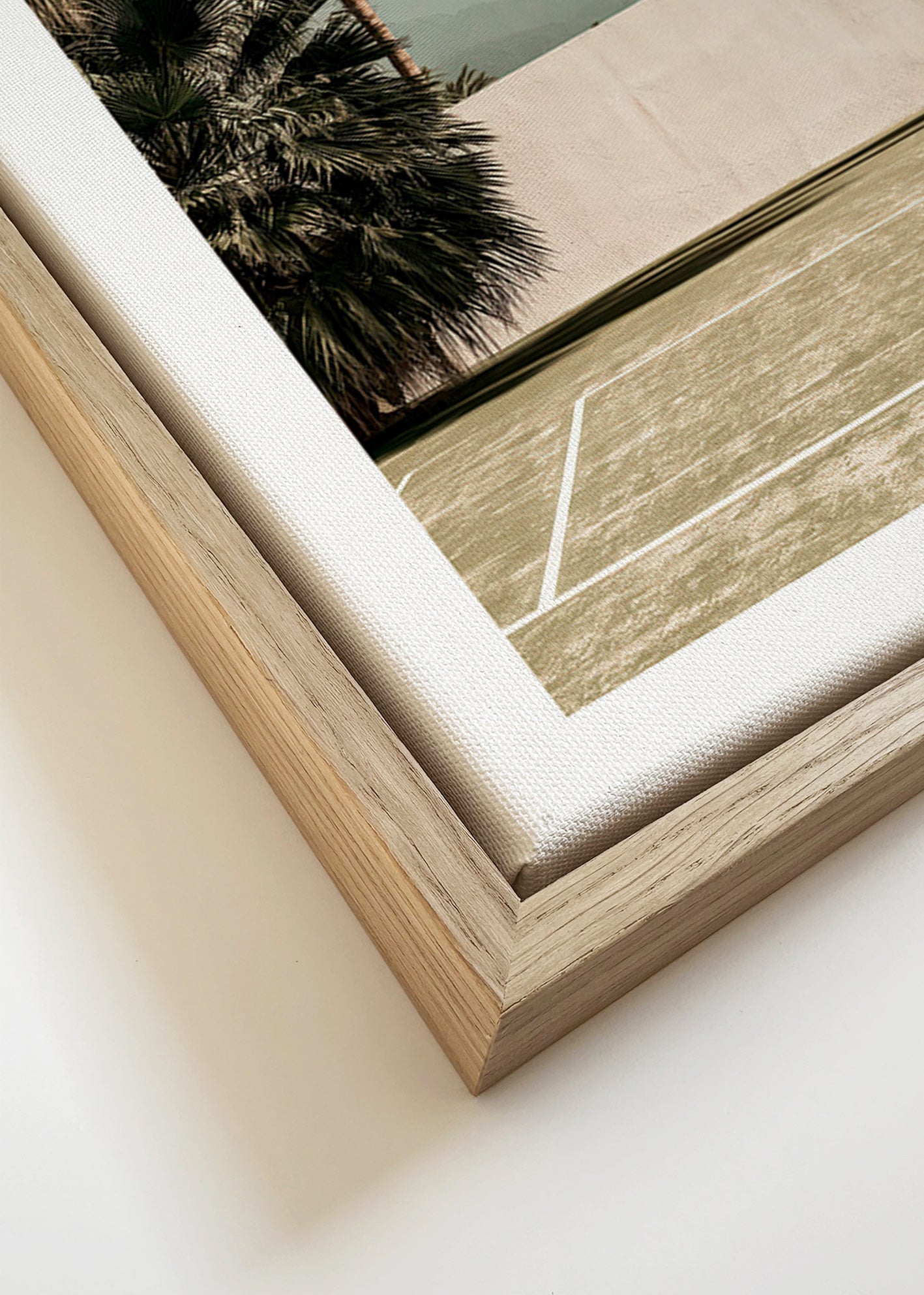 Art de paysage palmiers et mur minimal