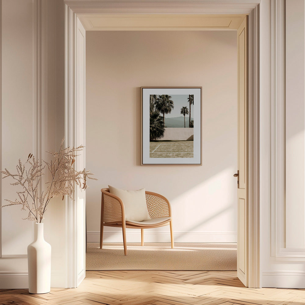 Art de paysage palmiers et mur minimal