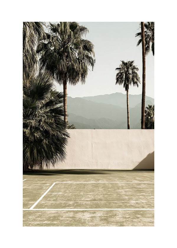 Art de paysage palmiers et mur minimal