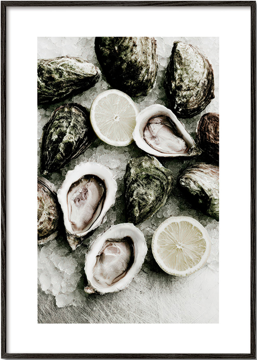 Art de cuisine avec huîtres et citron