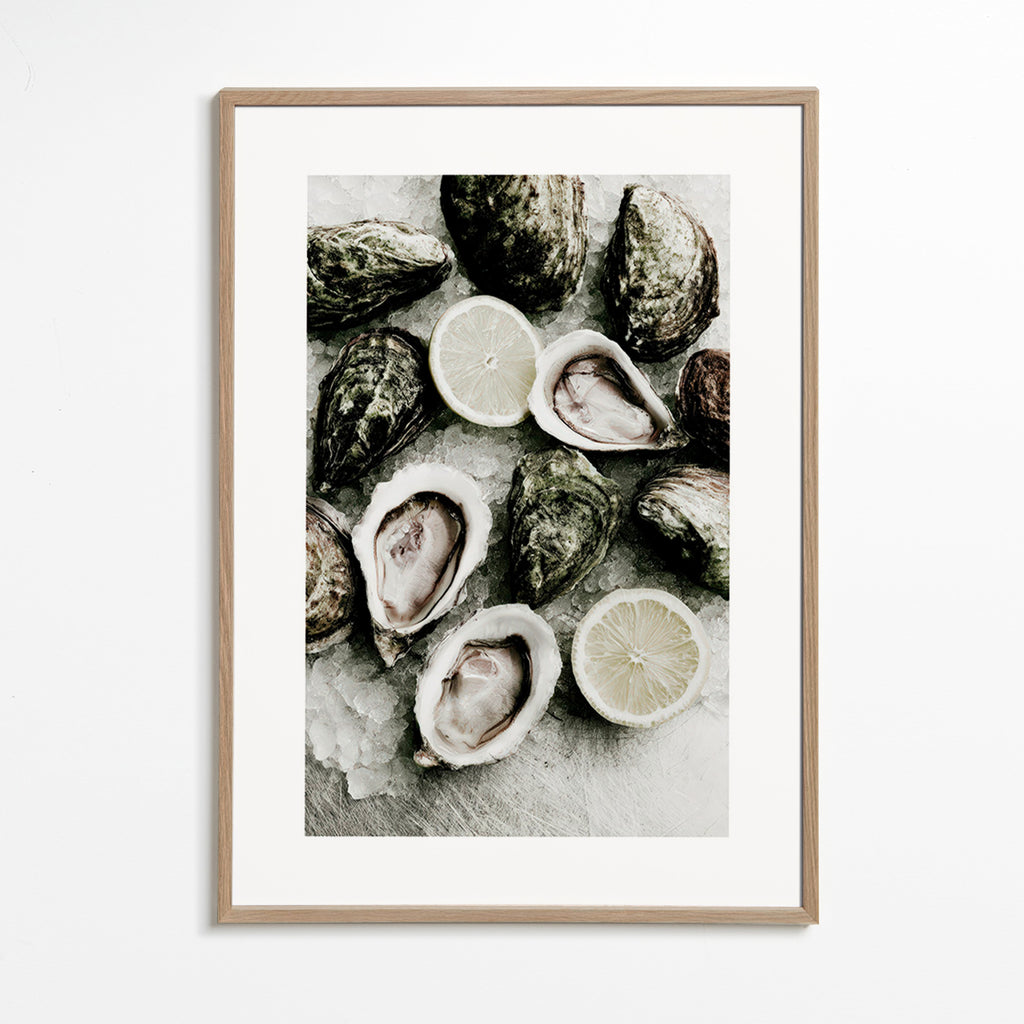 Art de cuisine avec huîtres et citron