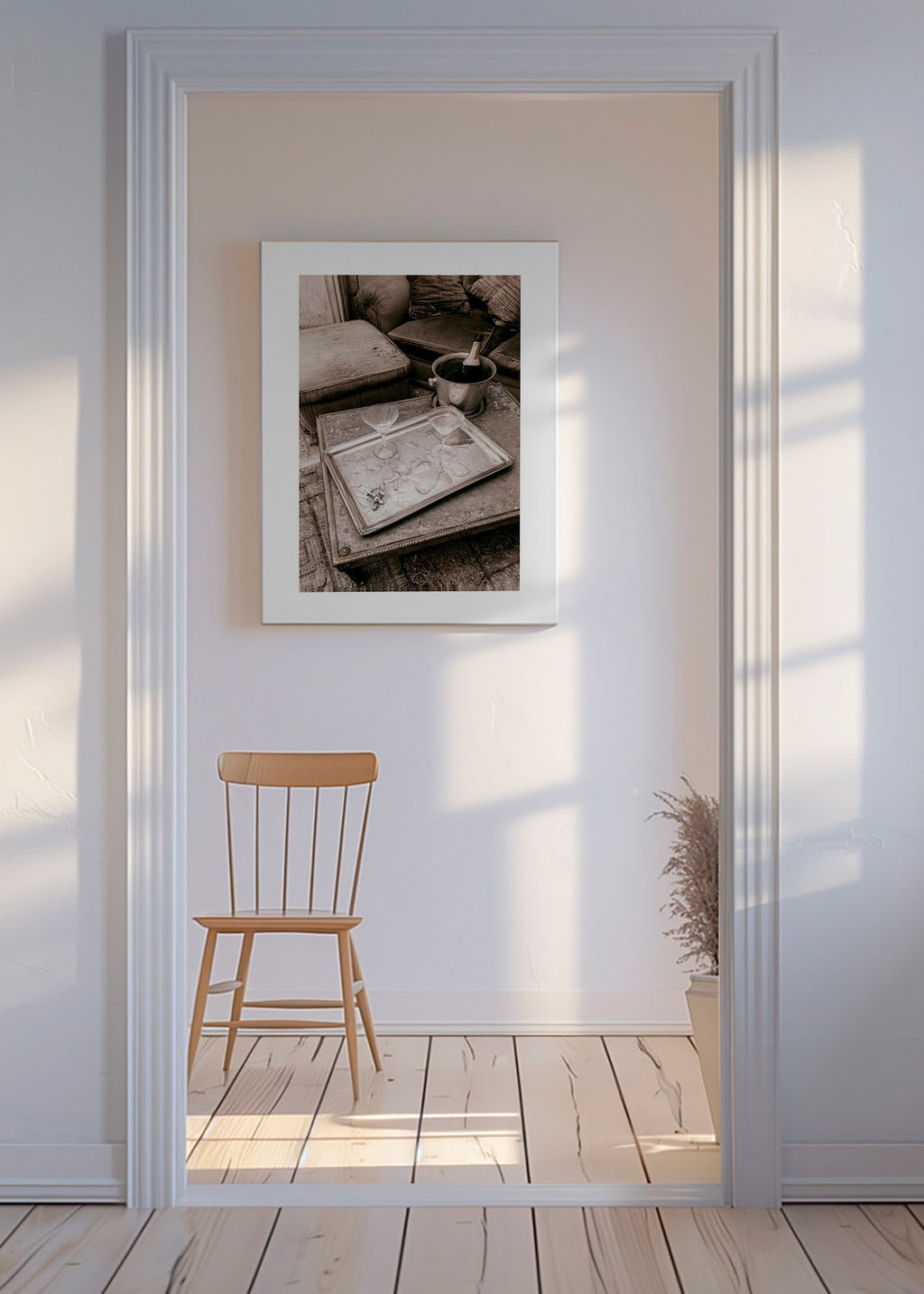 Art de cuisine con plateau et coupes