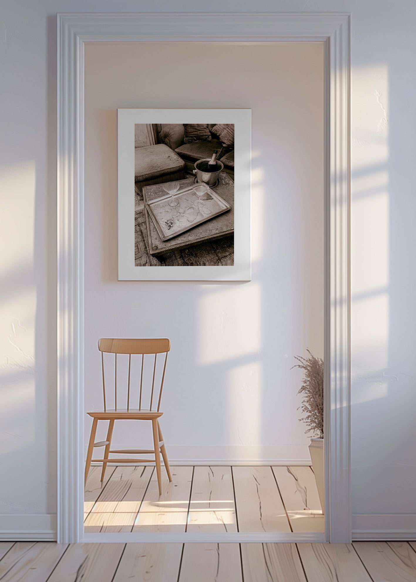 Art de cuisine con plateau et coupes