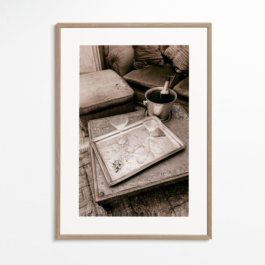 Art de cuisine con plateau et coupes
