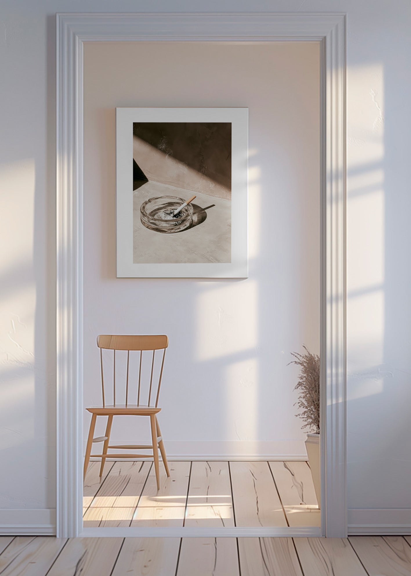 Photographie de cuisine avec cendrier en verre