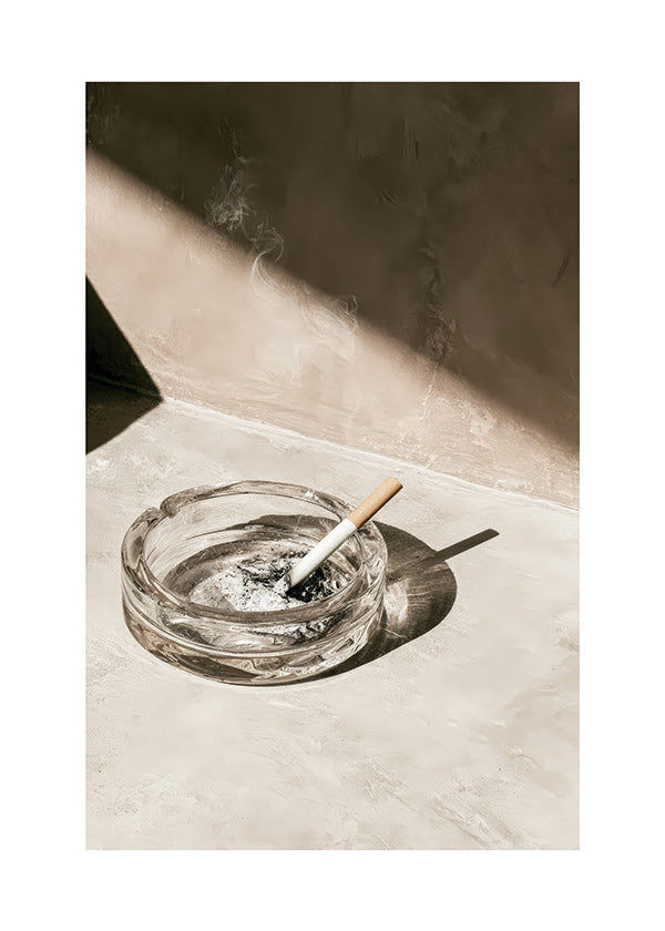 Photographie de cuisine avec cendrier en verre
