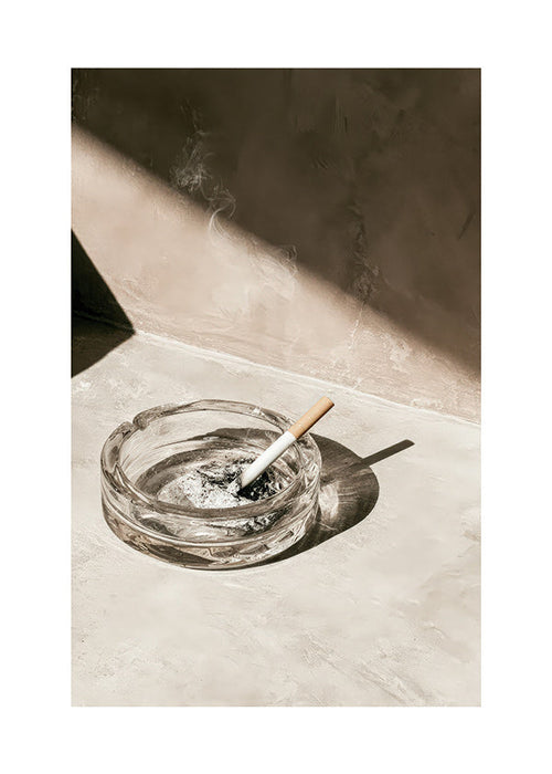 Photographie de cuisine avec cendrier en verre