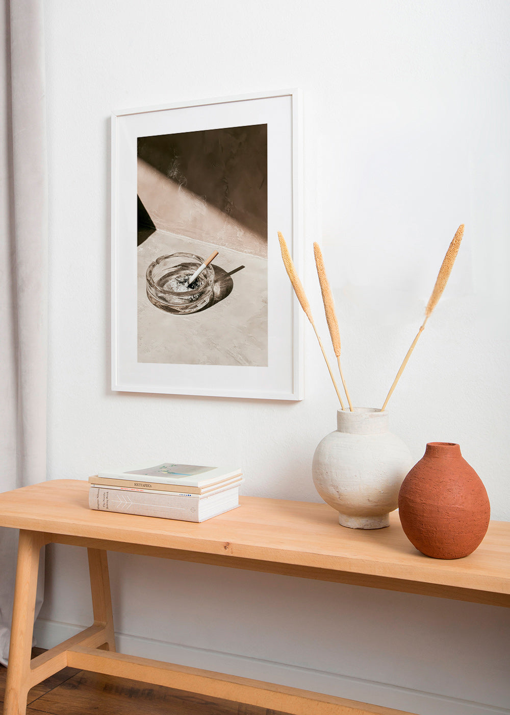 Photographie de cuisine avec cendrier en verre